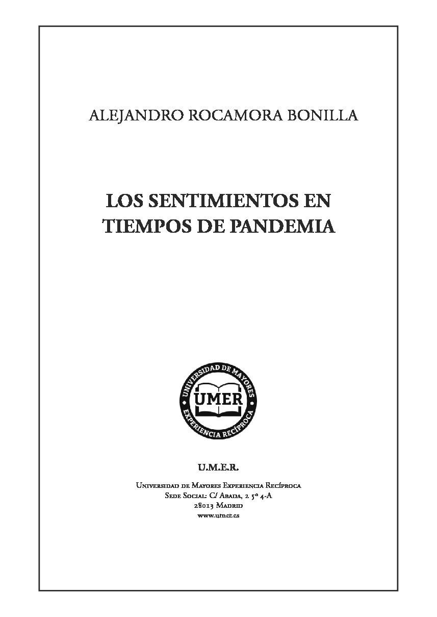 Nº 125 – «Los sentimientos en tiempos de pandemia». Alejandro Rocamora Bonilla